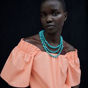 Zara full sleeve cropped  poplin top